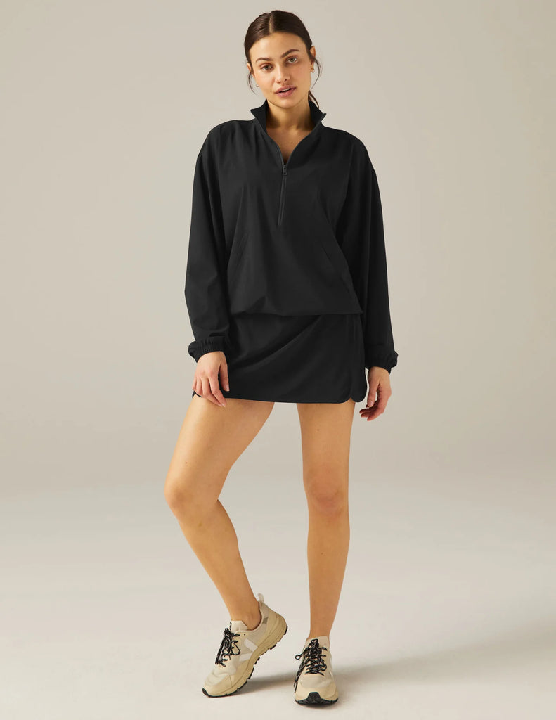 Beyond Yoga Stretch Woven In Stride Half Zip Pullover