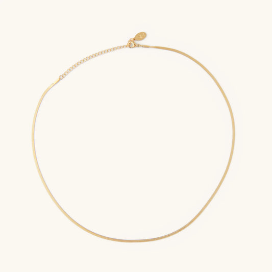 Nikki Smith Micro Herringbone Necklace, Gold