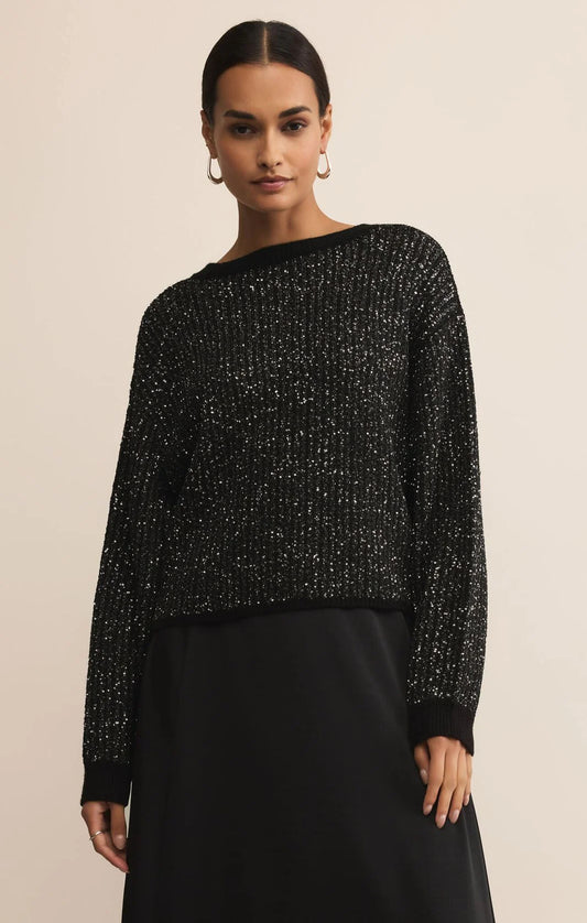 Z Supply Gleam Sequin Sweater, Black