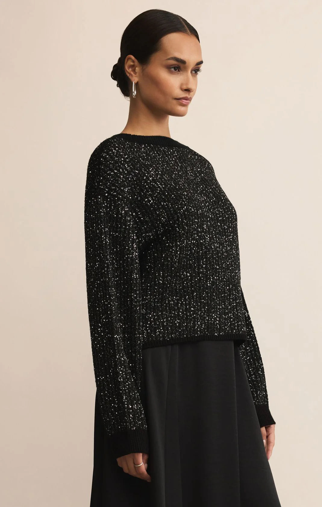 Z Supply Gleam Sequin Sweater, Black