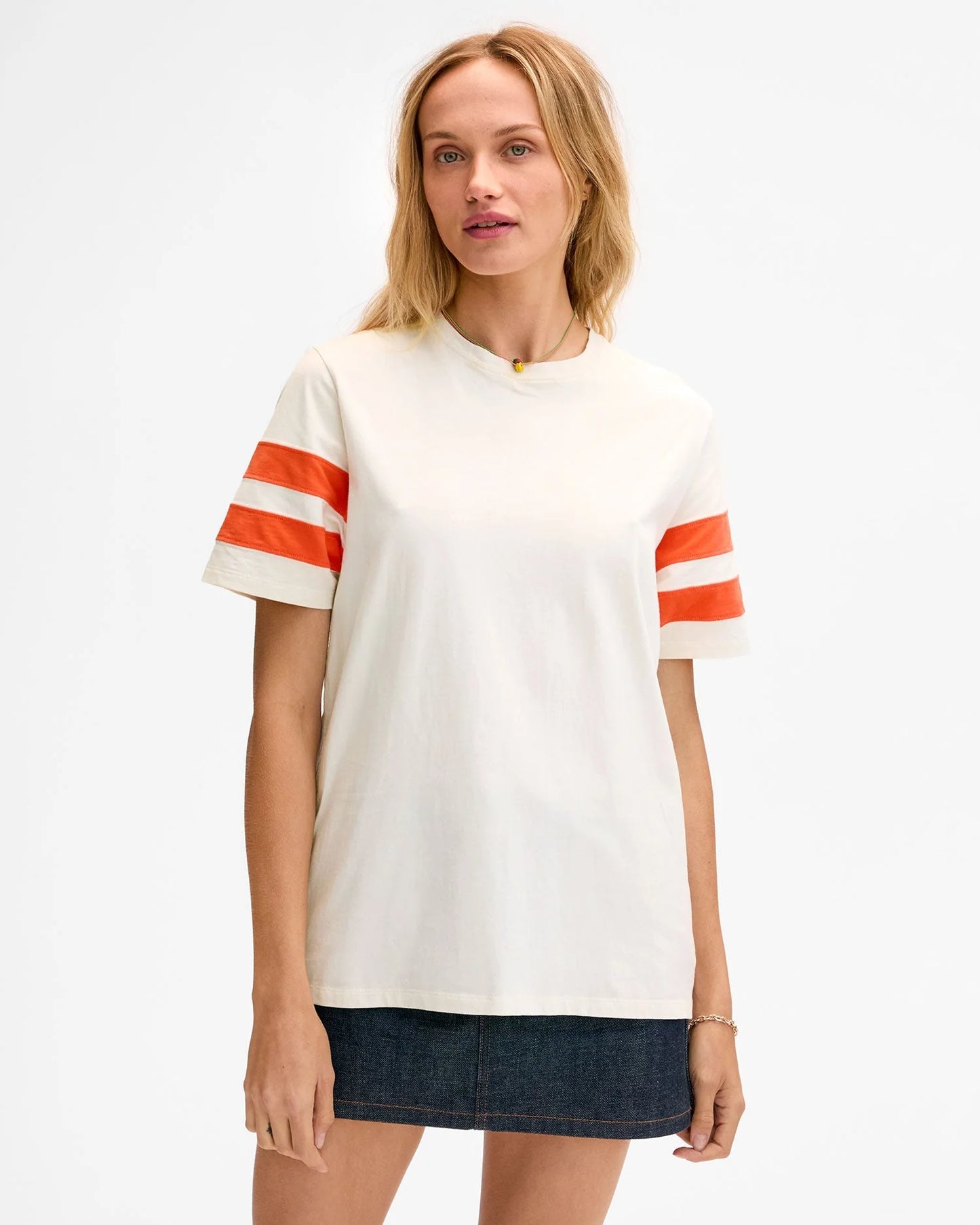Clare V Original Varsity Tee, Cream