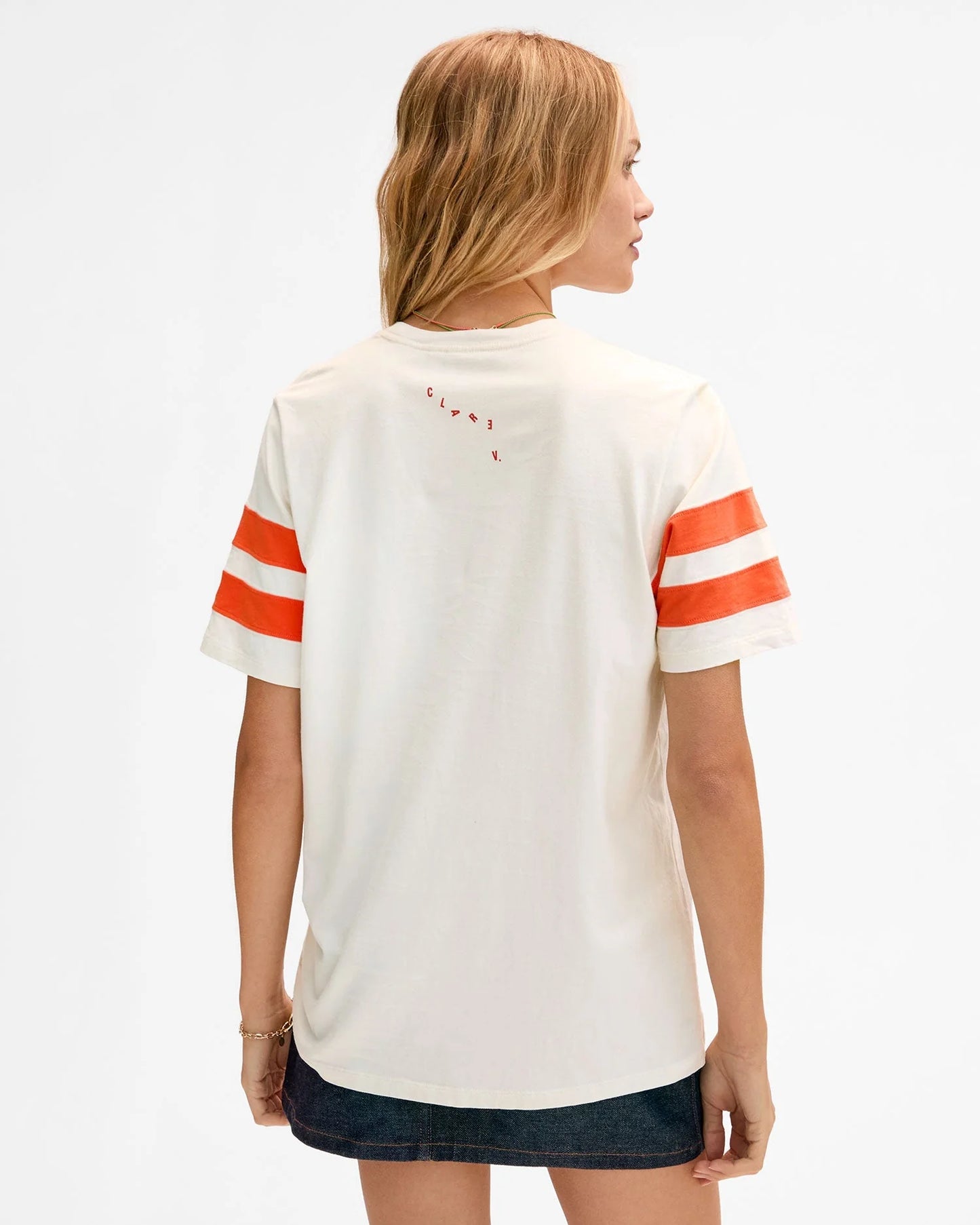 Clare V Original Varsity Tee, Cream