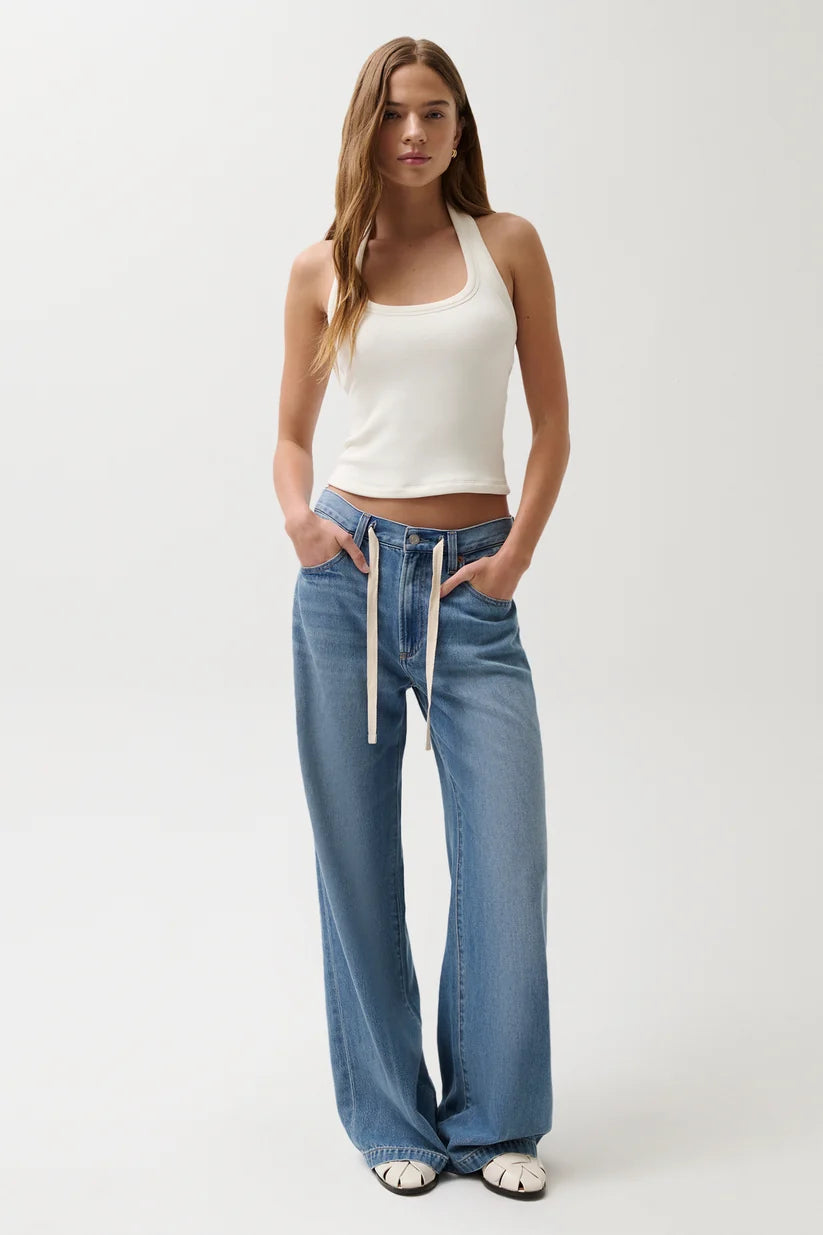 Pistola Jadyen Mid Rise Drawstring Palazzo Jean, Expanse