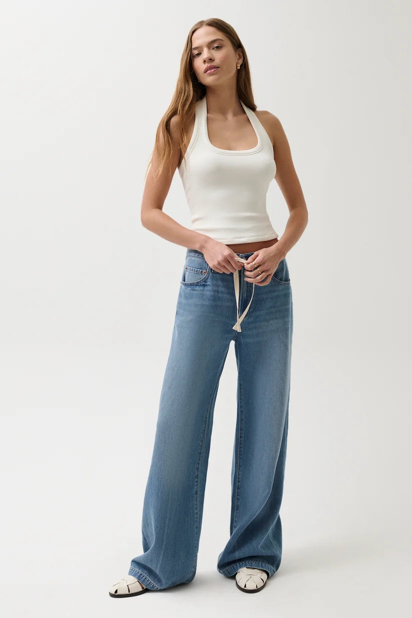 Pistola Jadyen Mid Rise Drawstring Palazzo Jean, Expanse
