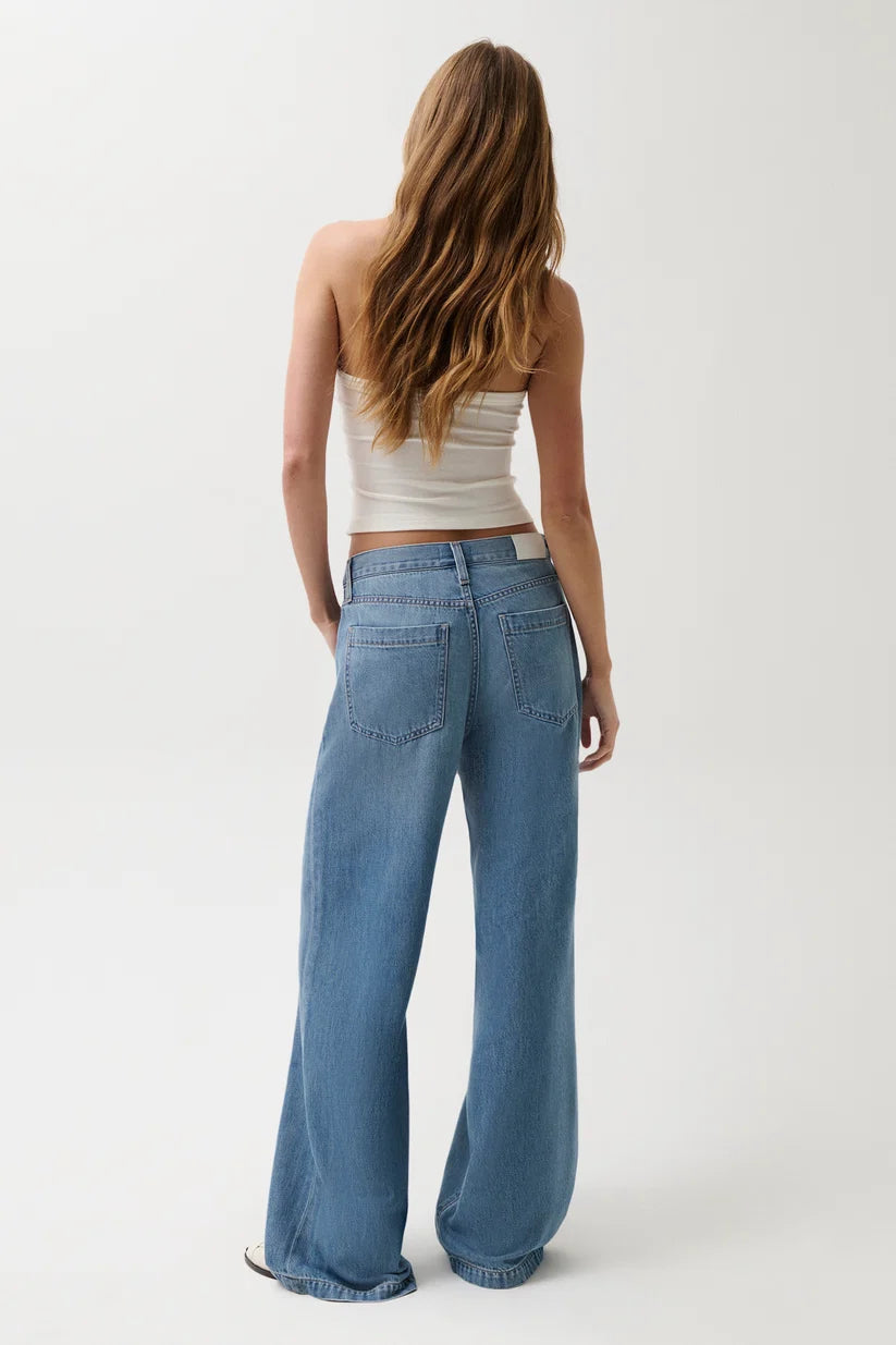 Pistola Jadyen Mid Rise Drawstring Palazzo Jean, Expanse