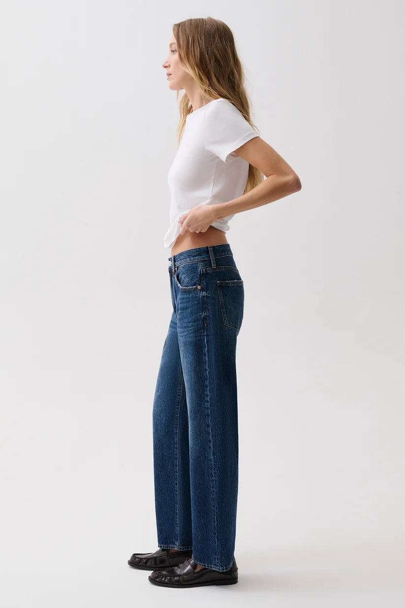 Pistola Lexi Mid Rise Bowed Straight Jean, Moonwave