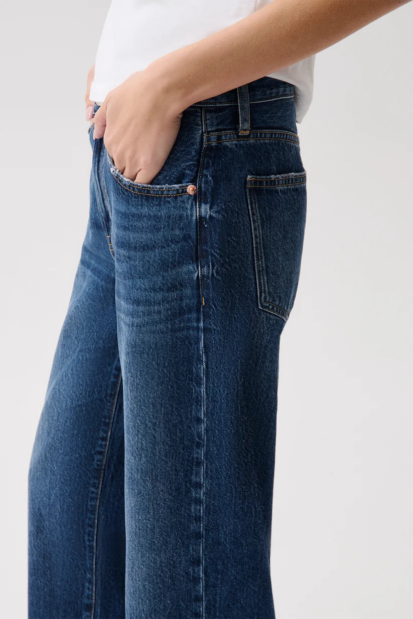 Pistola Lexi Mid Rise Bowed Straight Jean, Moonwave