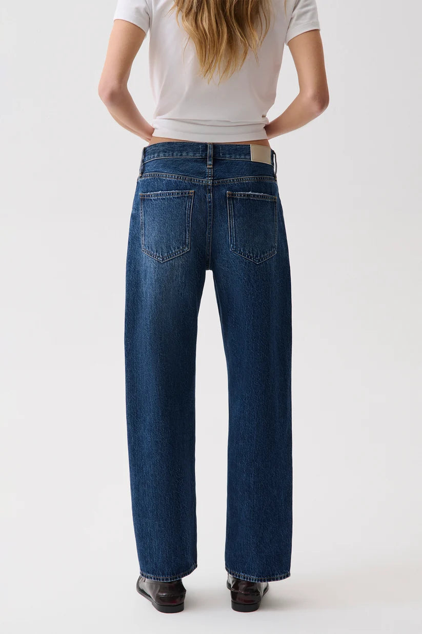 Pistola Lexi Mid Rise Bowed Straight Jean, Moonwave