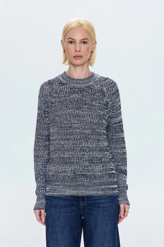 Pistola Edie Raglan Crewneck Sweater, Navy Marl