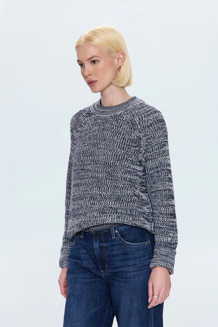 Pistola Edie Raglan Crewneck Sweater, Navy Marl