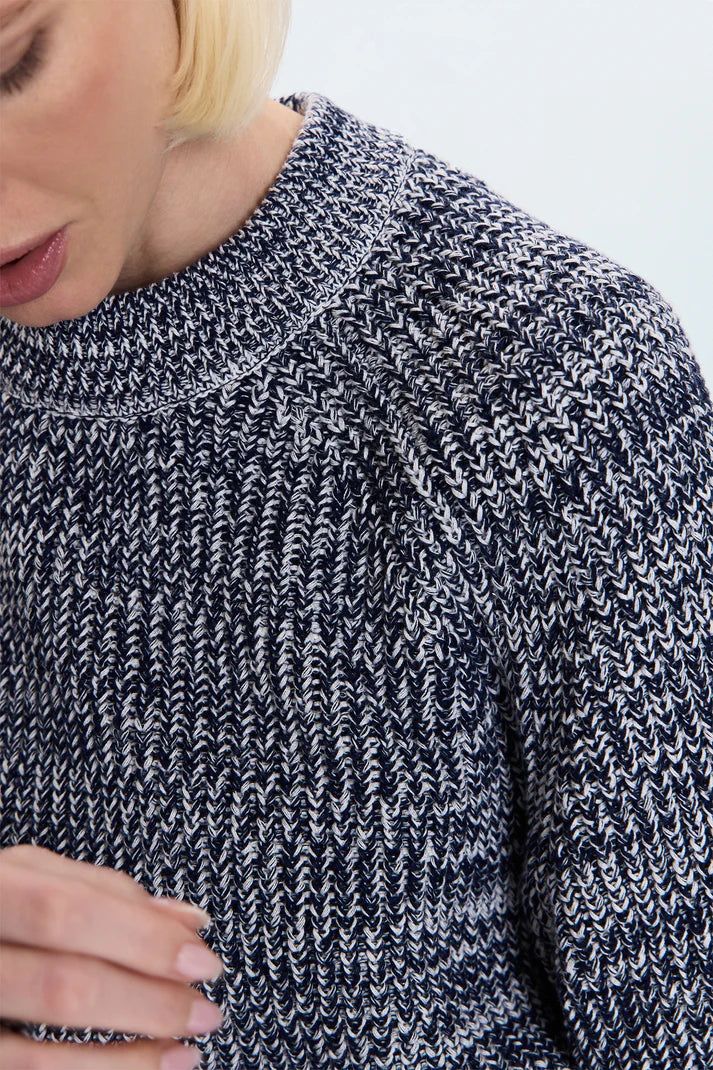 Pistola Edie Raglan Crewneck Sweater, Navy Marl