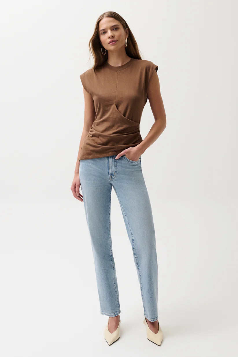 Pistola Aleks Mid Rise Straight Long Jean, Aegan