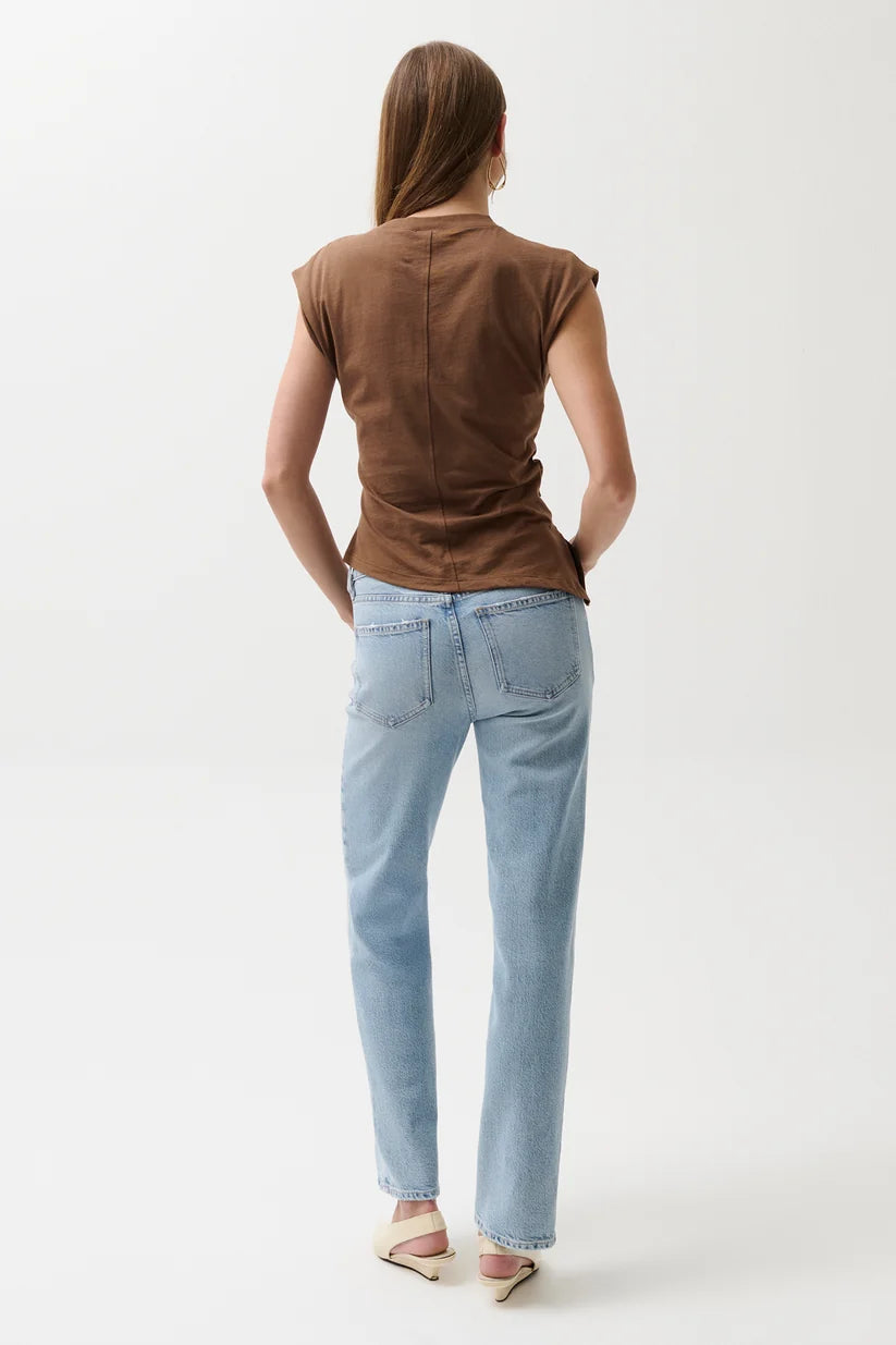 Pistola Aleks Mid Rise Straight Long Jean, Aegan