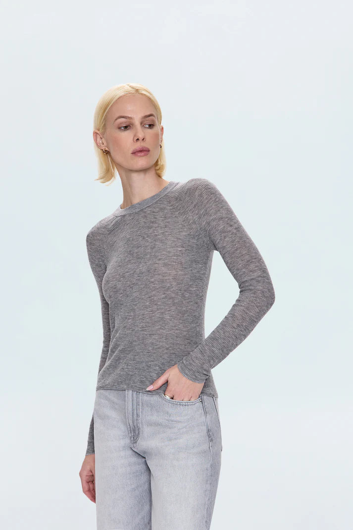 Pistola Juno Feather Weight Sweater, Heather Charcoal
