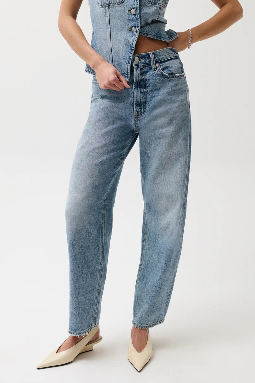 Pistola Wes High Rise Barrel Jean, Blue Cloud