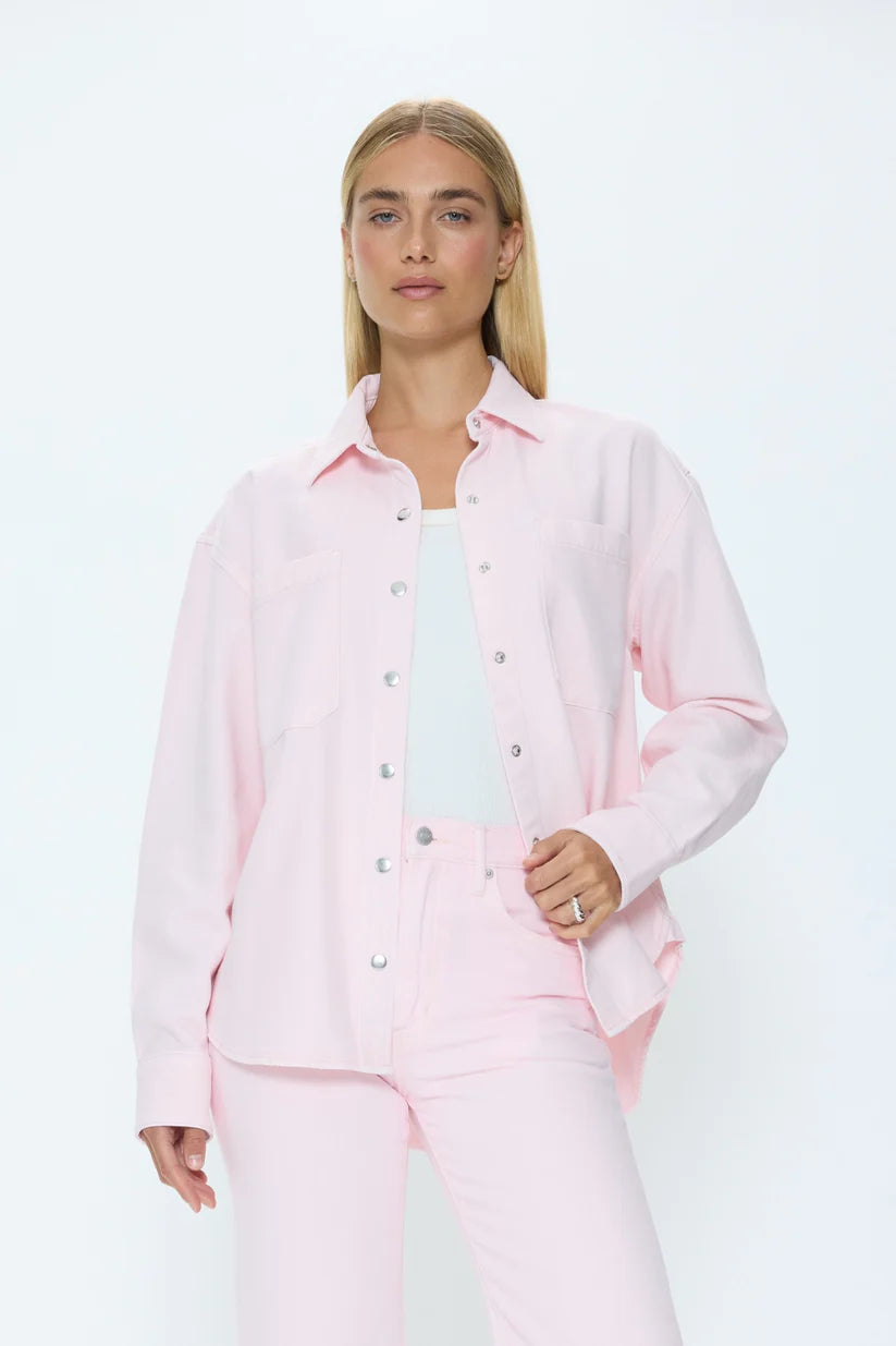 Pistola Elin Fluid Denim Shacket, Blush