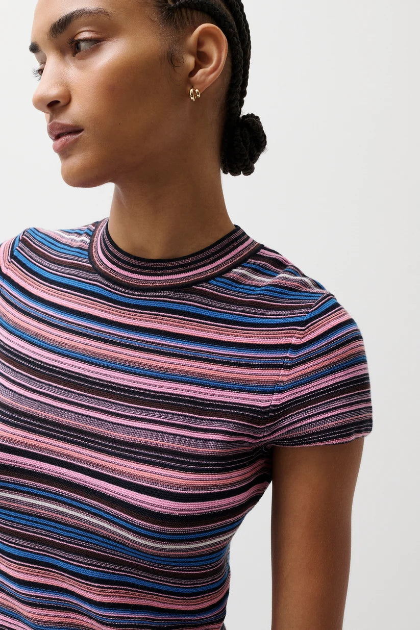 Pistola Selene Sweater Tee, Egyptian Blue Stripe
