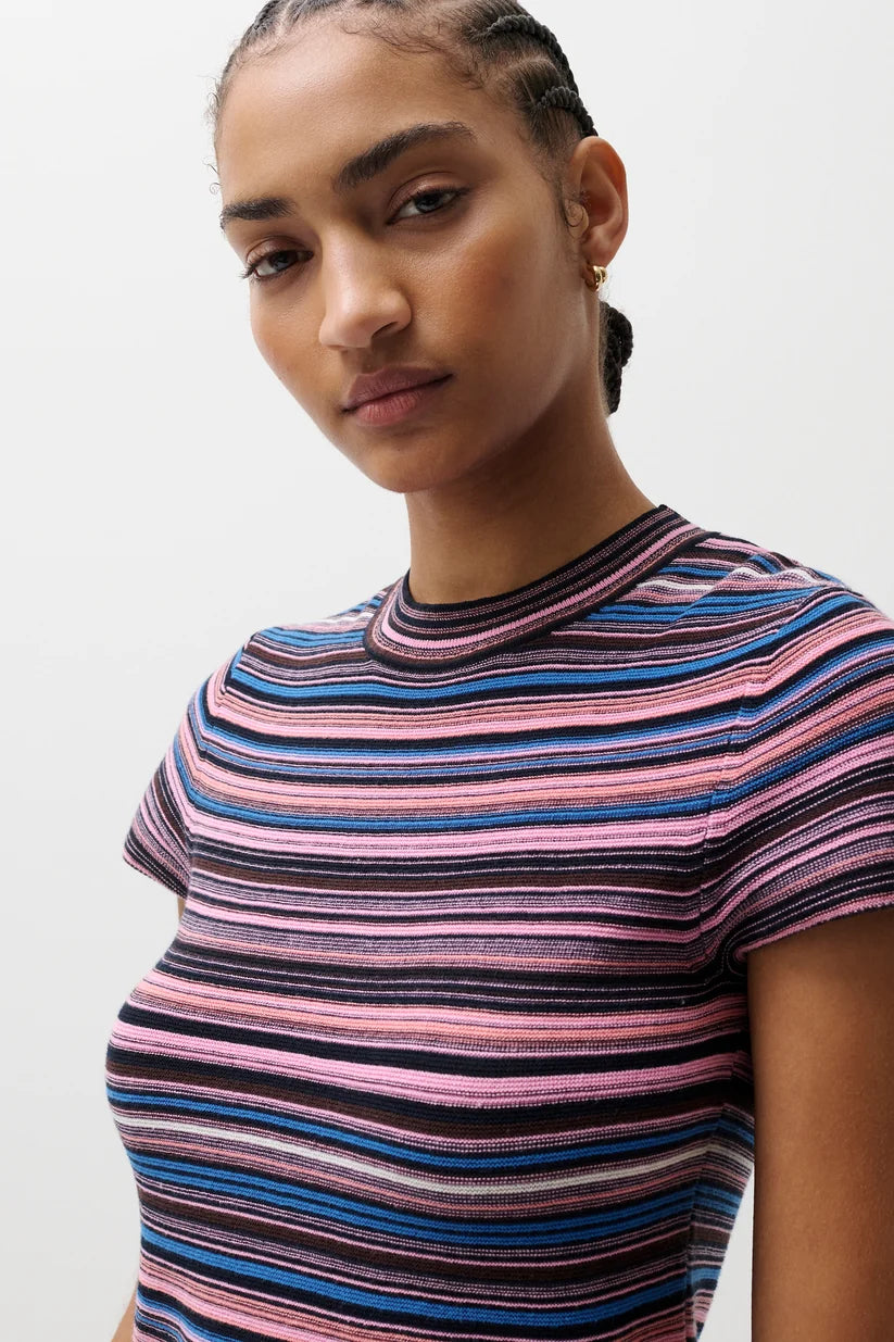 Pistola Selene Sweater Tee, Egyptian Blue Stripe