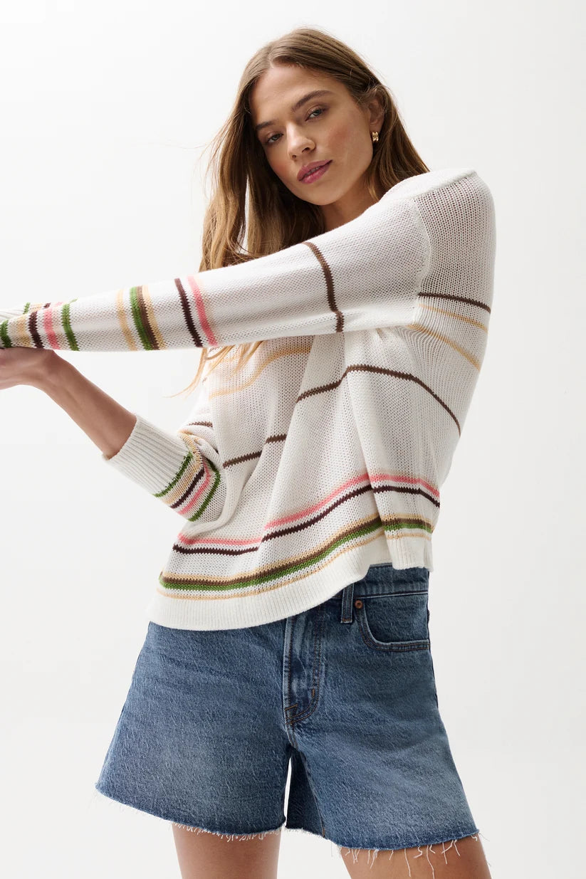 Pistola Eva Crewneck Sweater, Light Turmeric Stripe