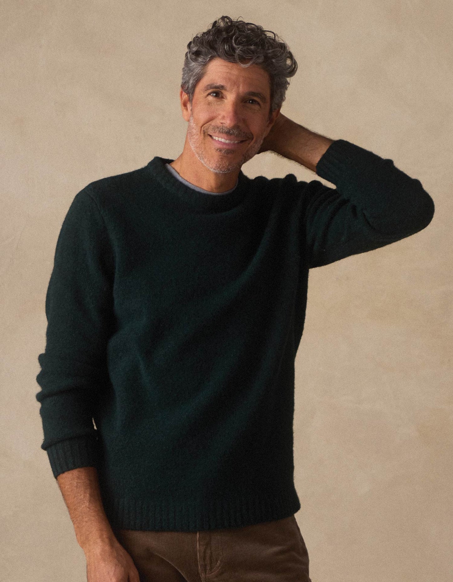 The Normal Brand Men's Homebound Crewneck Sweater, Dark Sea