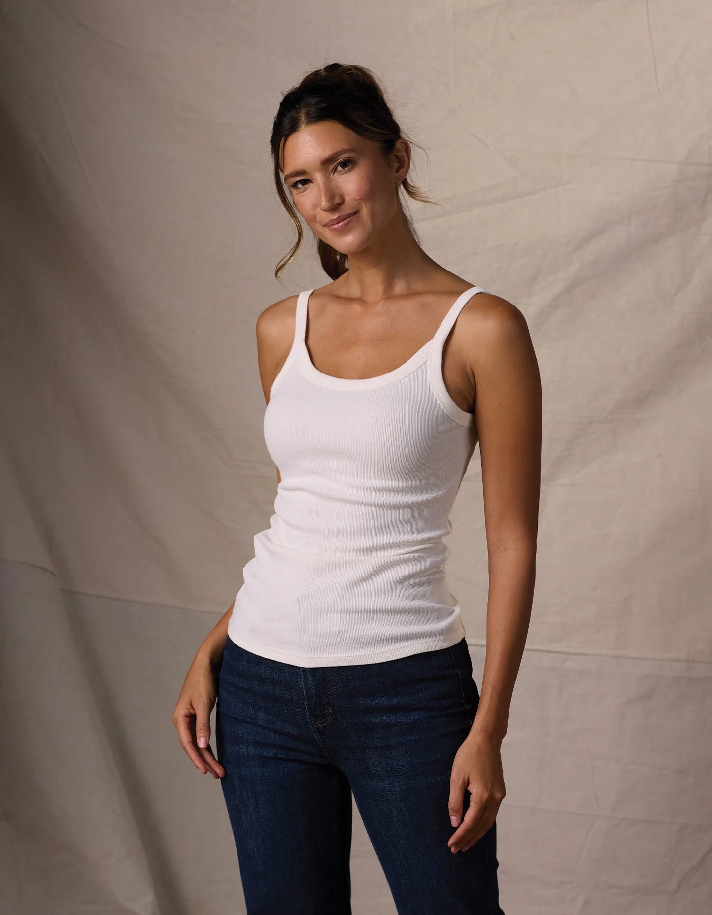 The Normal Brand Women's Normal Rib Tank, Ecru