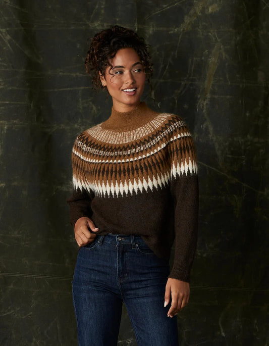 The Normal Brand Nomad Fair Isle Sweater, Espresso Multi