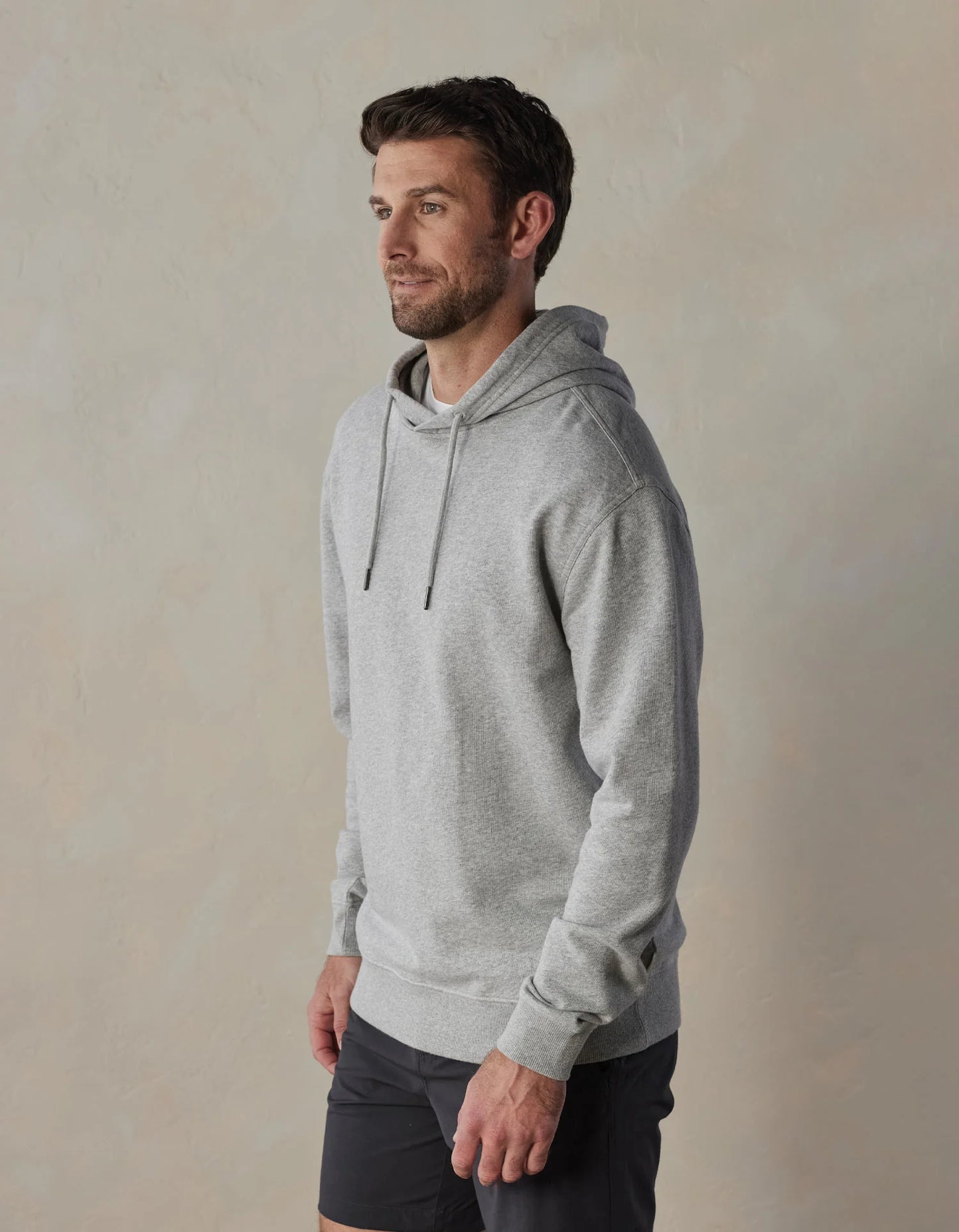 The Normal Brand Men's Cole Terry Hoodie, Heathered Grey