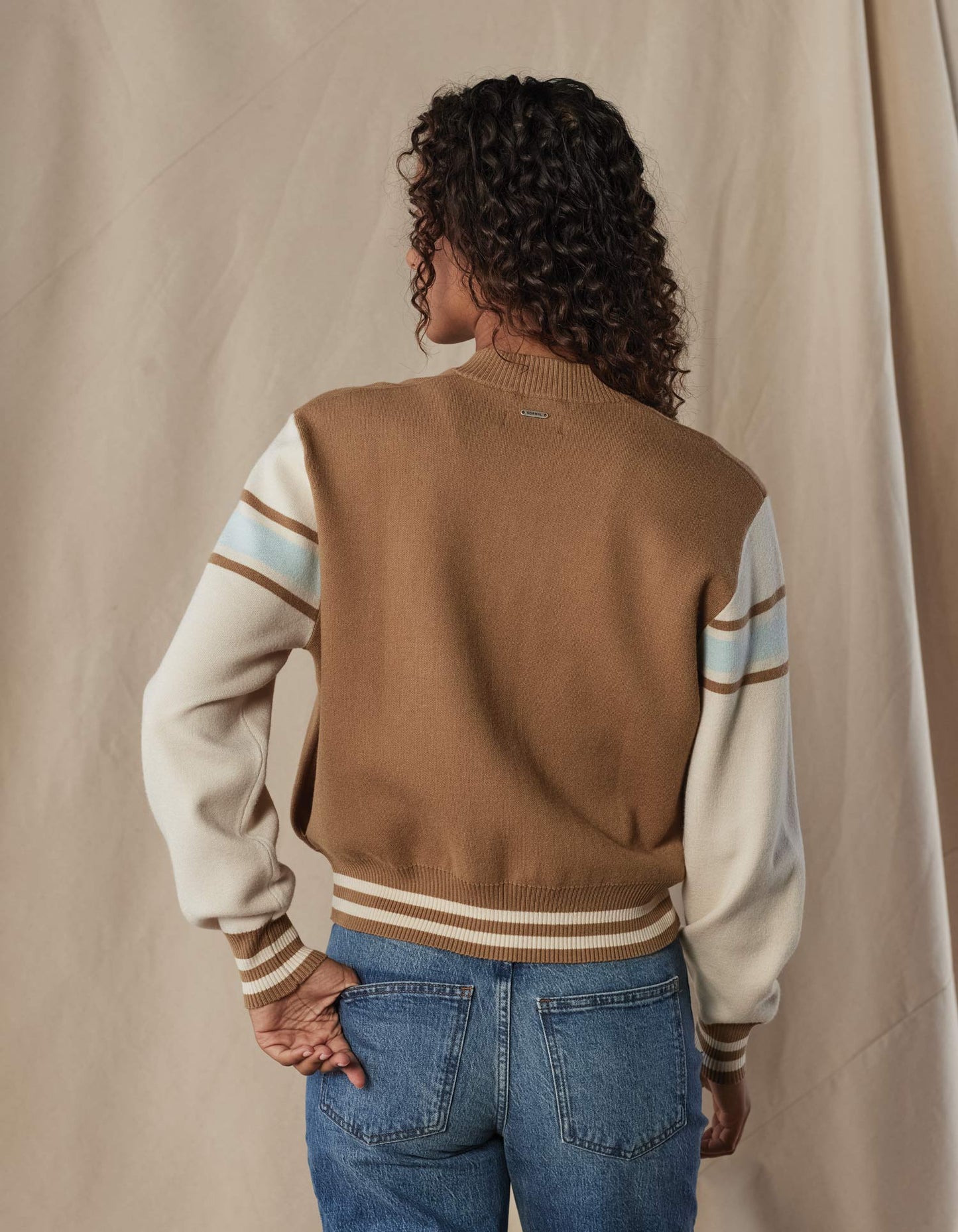 The Normal Brand Women's Souvenir Bomber, Pine Bark Multi