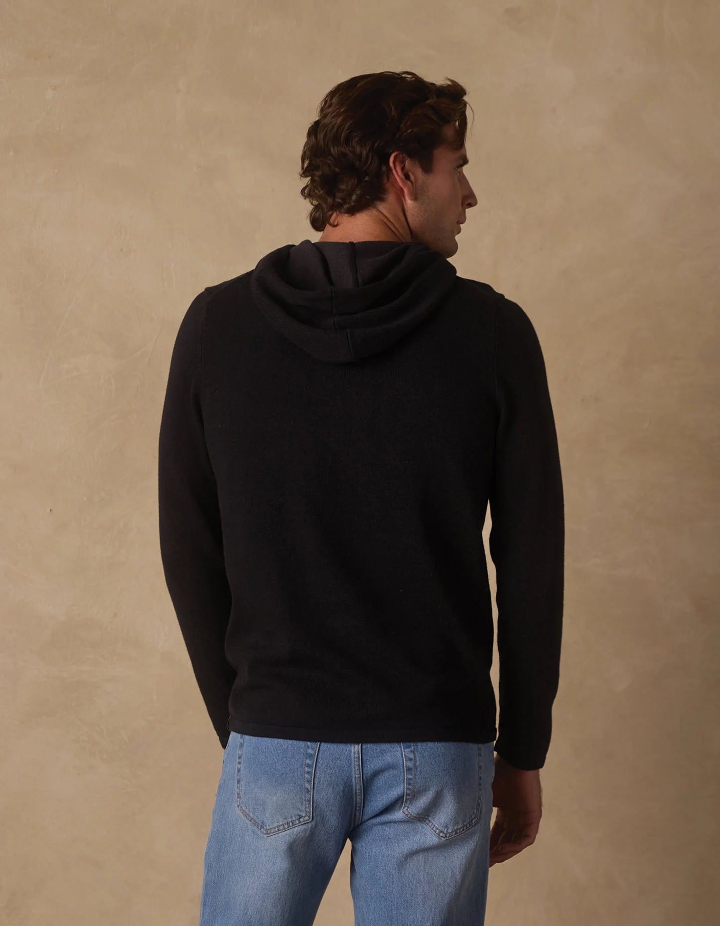 The Normal Brand Men's Jimmy Sweater Essential Hoodie, Black