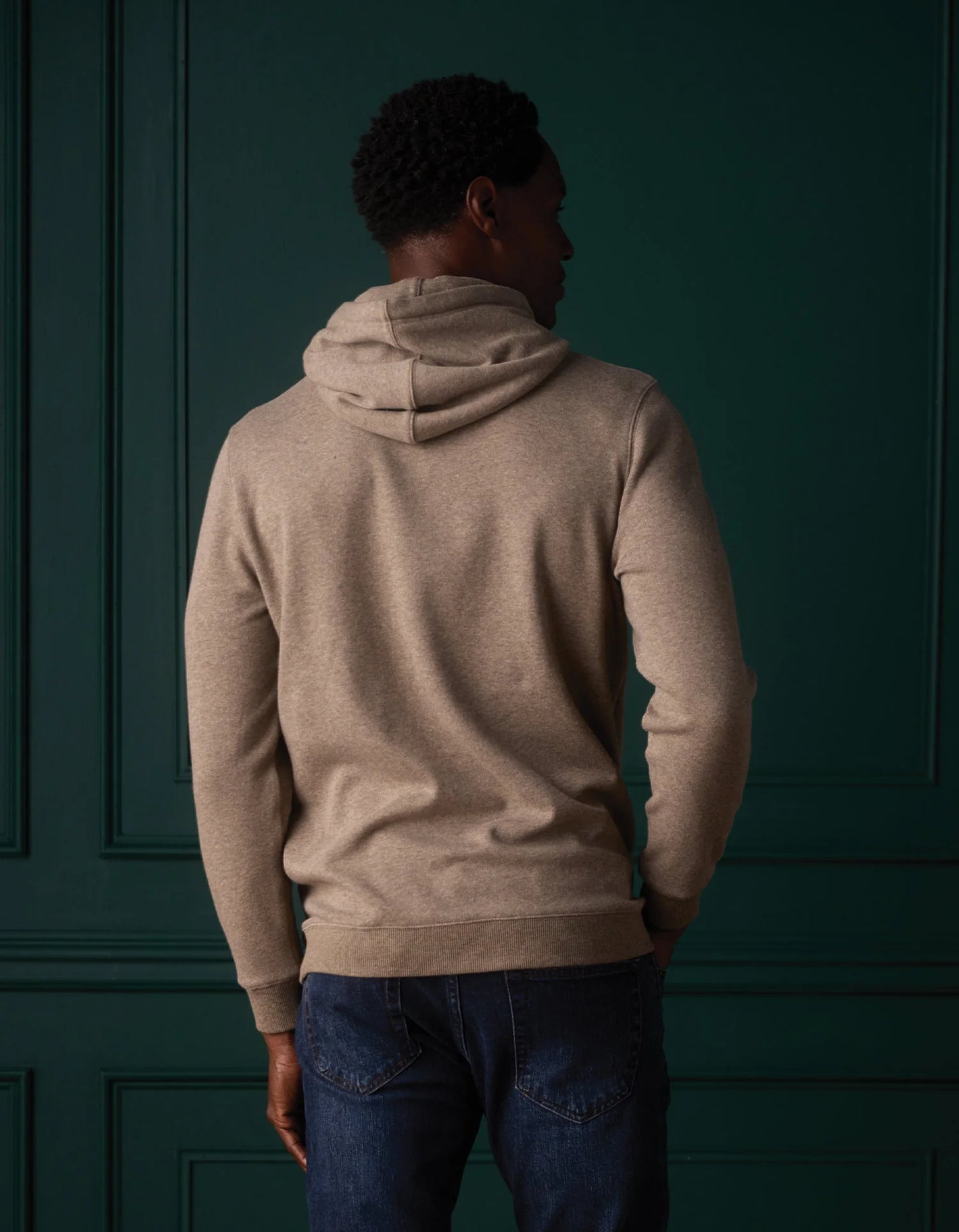 The Normal Brand Men's Fleece Puremeso Hoodie, Dark Taupe