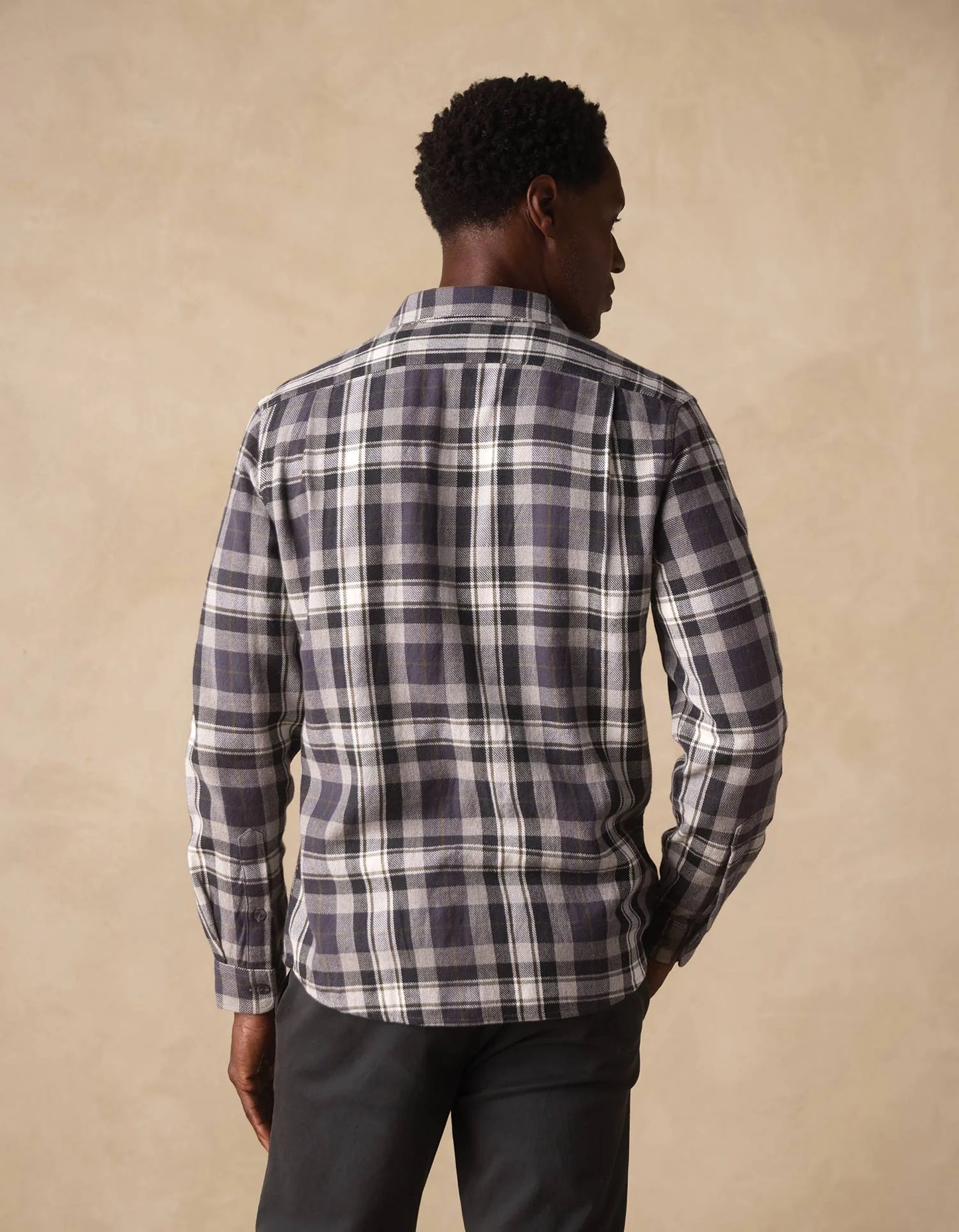 The Normal Brand Men's Mountain Overshirt, Grey Plaid