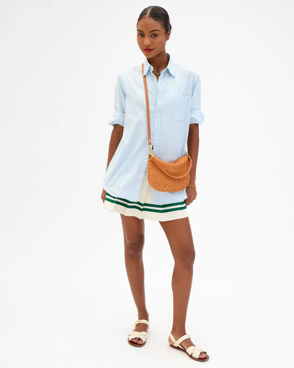 Clare V Petit Moyen, Natural Woven Checker