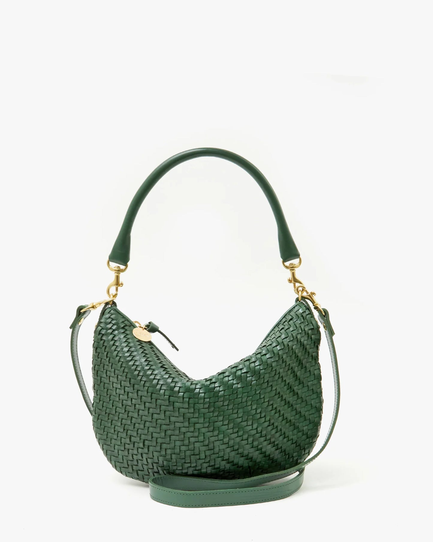 Clare V Petit Moyen Messenger, Evergreen Woven