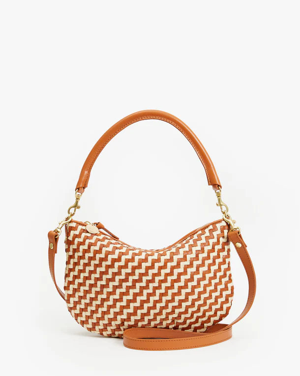 Clare V Petit Moyen Messenger, Natural Cream Woven Zig-Zag