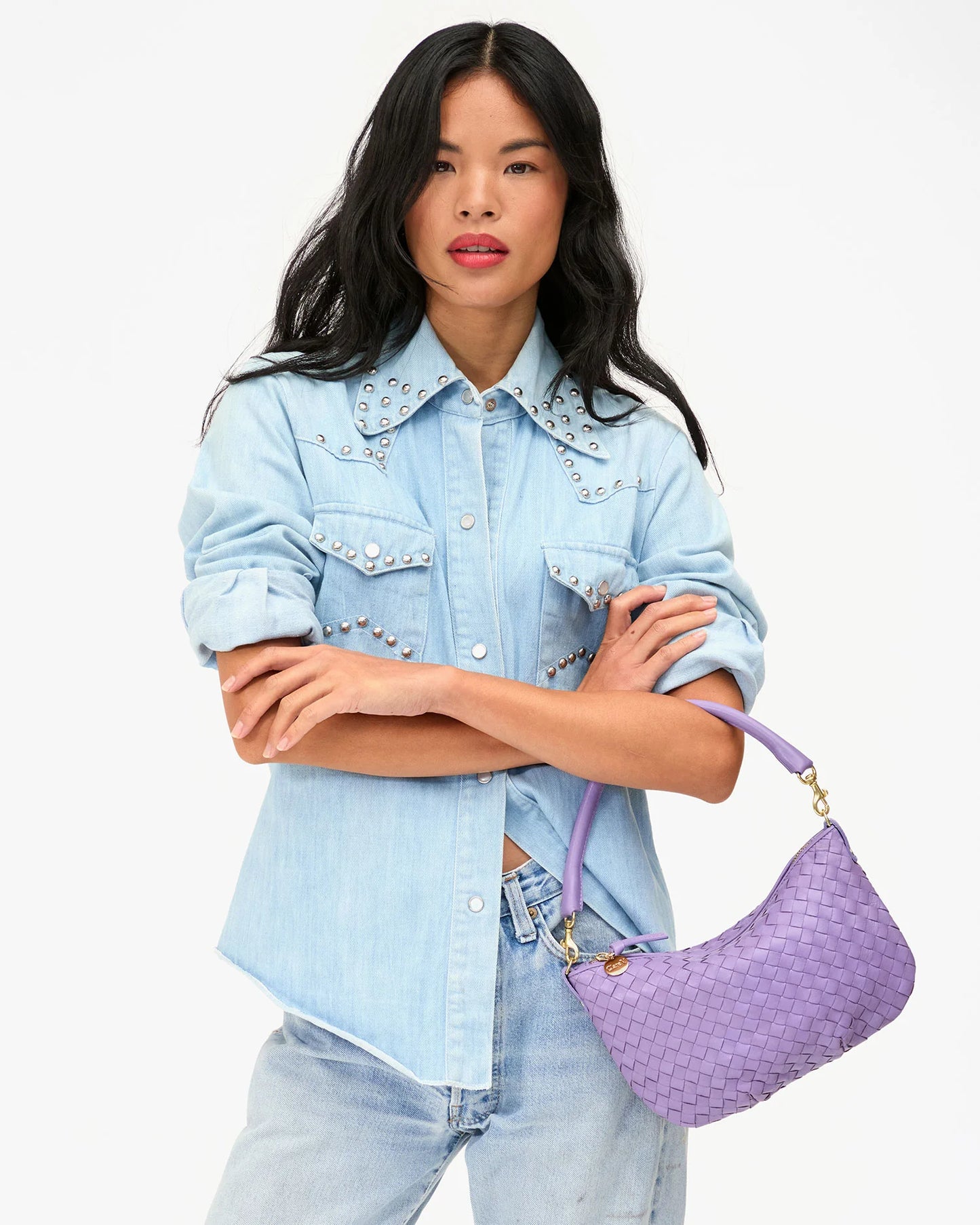 Clare V Petit Moyen, Jacaranda Diagonal Woven