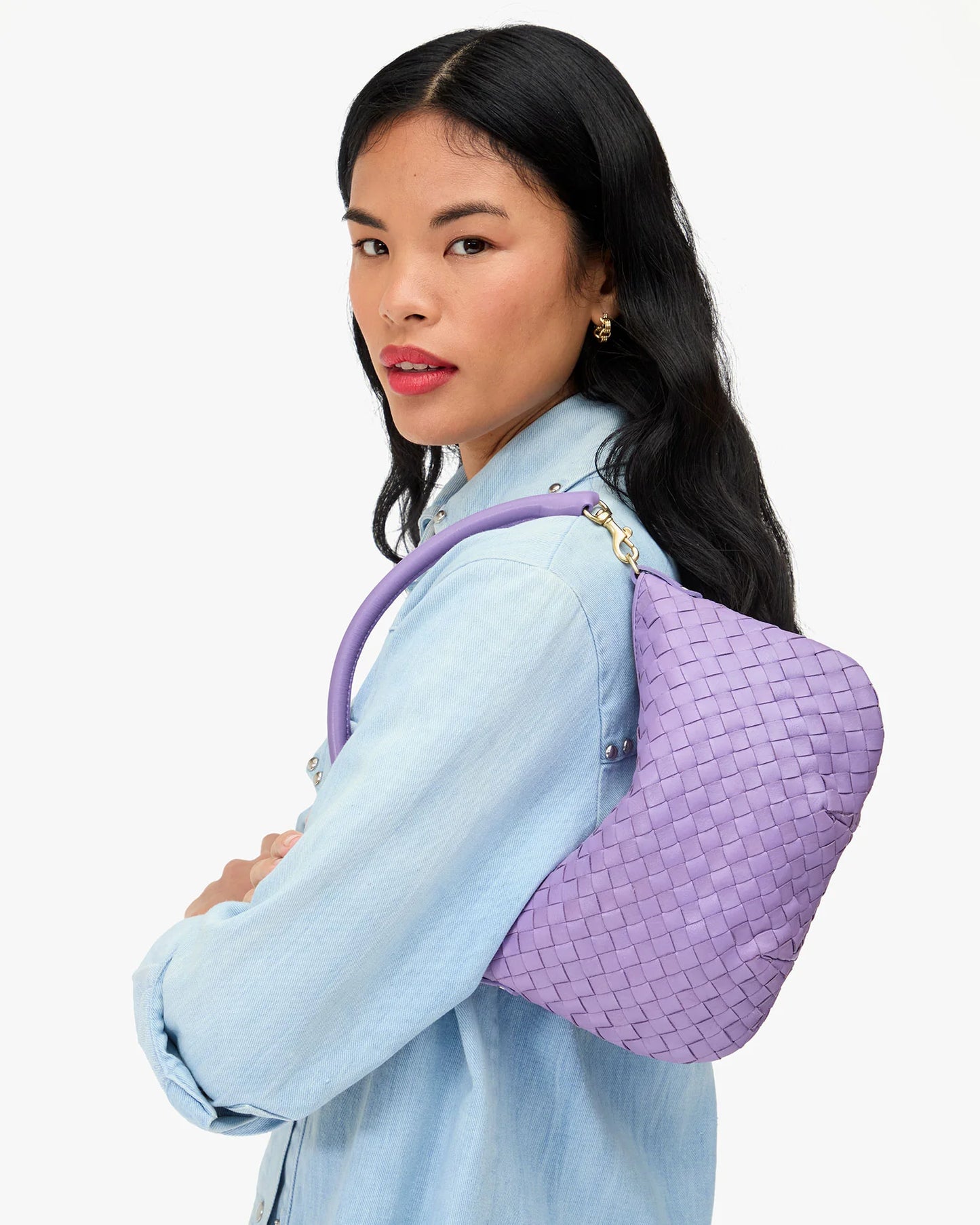 Clare V Petit Moyen, Jacaranda Diagonal Woven