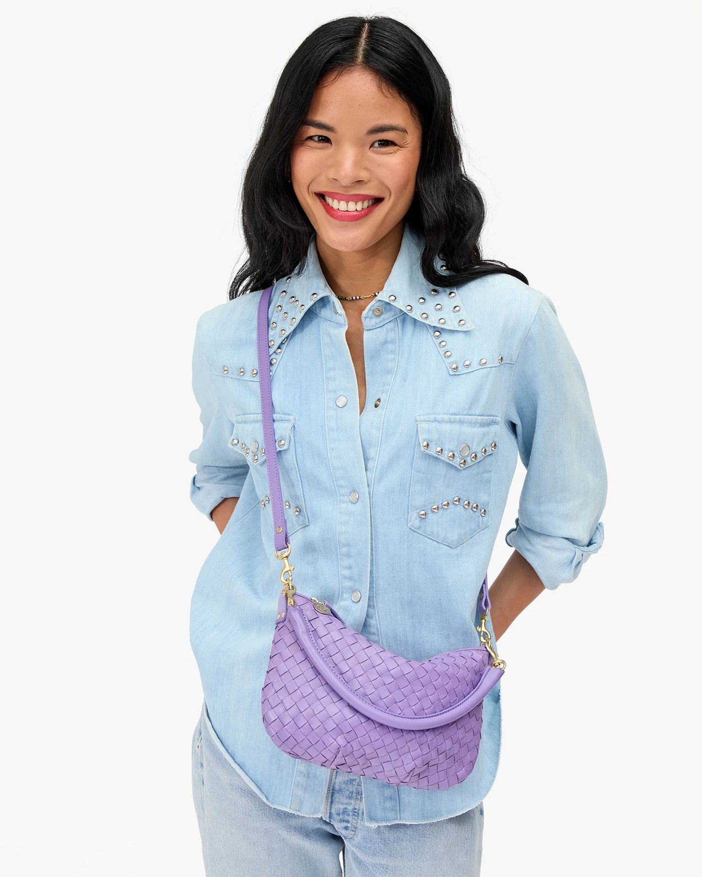 Clare V Petit Moyen, Jacaranda Diagonal Woven
