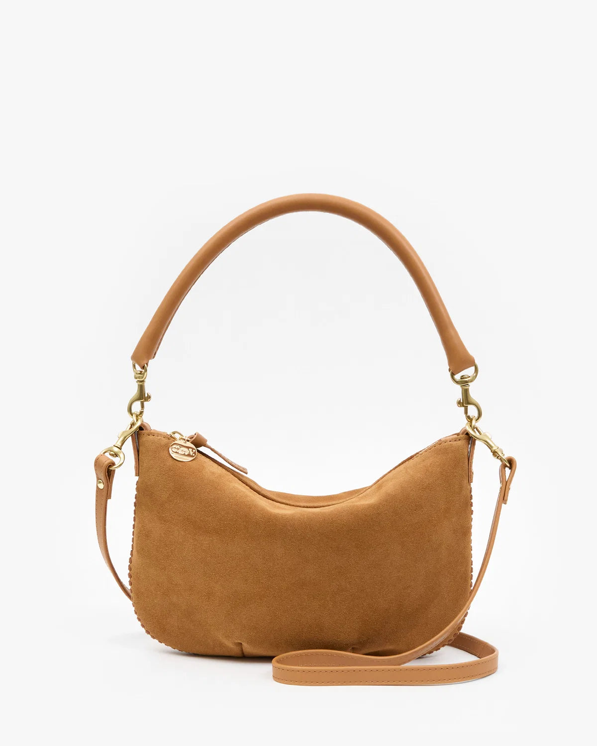 Clare V Petit Moyen, Caramel Suede w/ Whipstitch