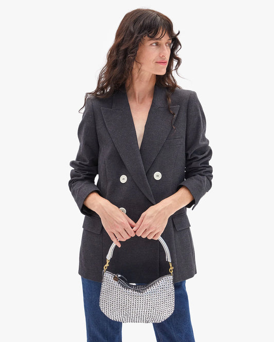 Clare V Petit Moyen, Silver Woven Étoile