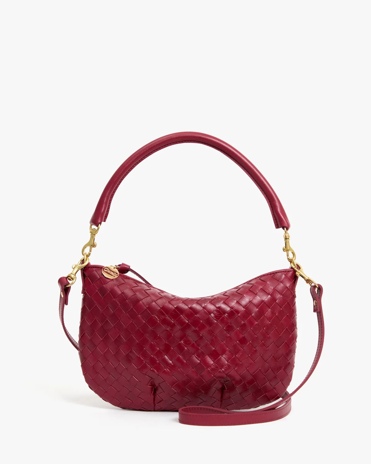 Clare V Petit Moyen, Garnet Diagonal Woven