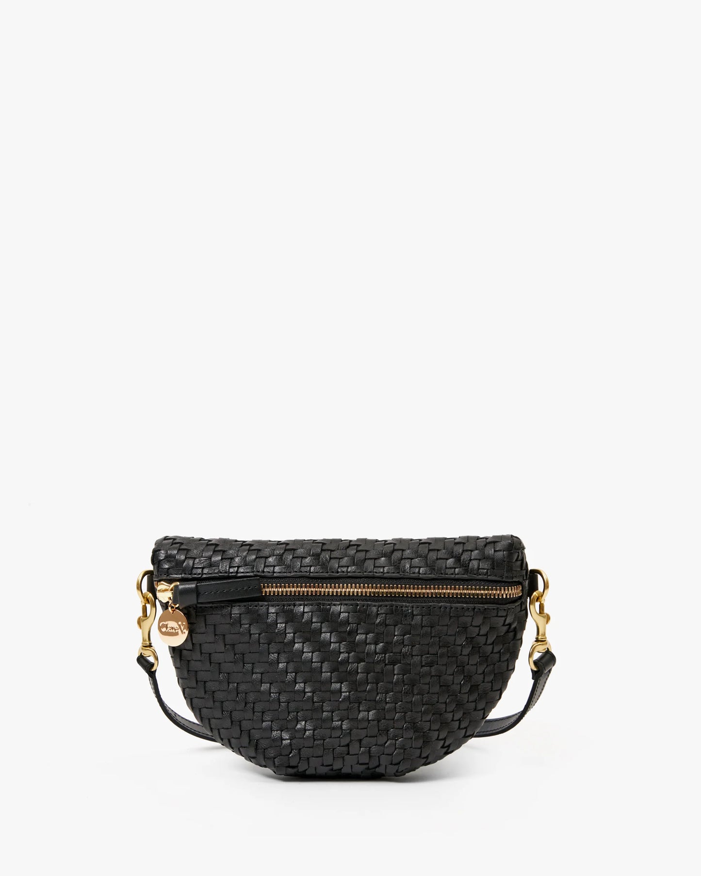 Clare V Petite Fanny, Black Woven Zig-Zag