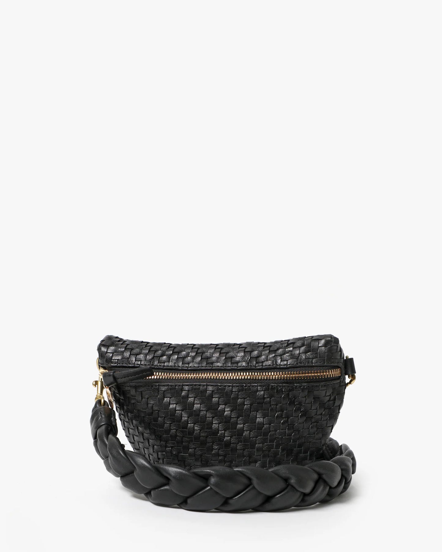 Clare V Petite Fanny, Black Woven Zig-Zag
