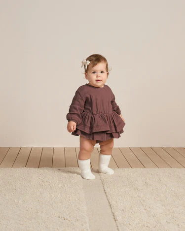 Quincy Mae Rosie Romper, Plum