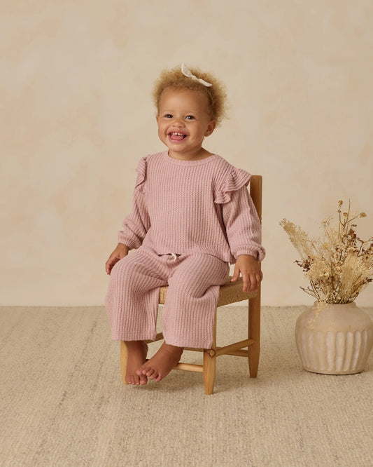 Quincy Mae Ruffle Cozy Set, Rose
