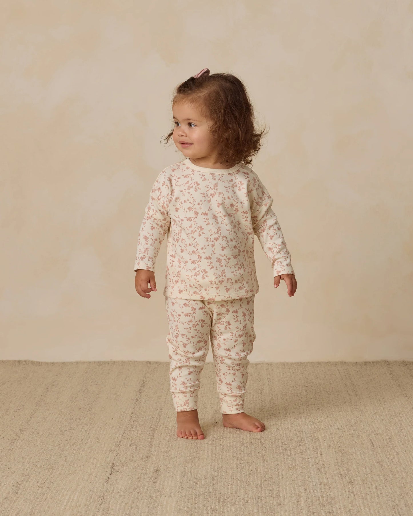 Quincy Mae Long Sleeve Tee + Drawstring Pant, French Garden