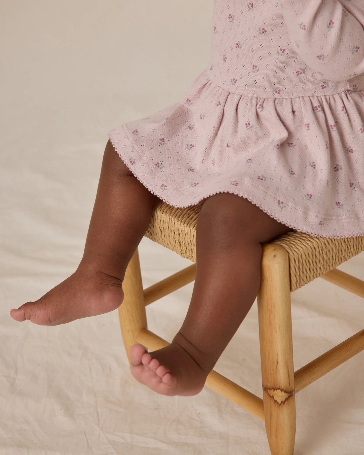 Quincy Mae Pointelle Skirted Bodysuit, Lilac Ditsy
