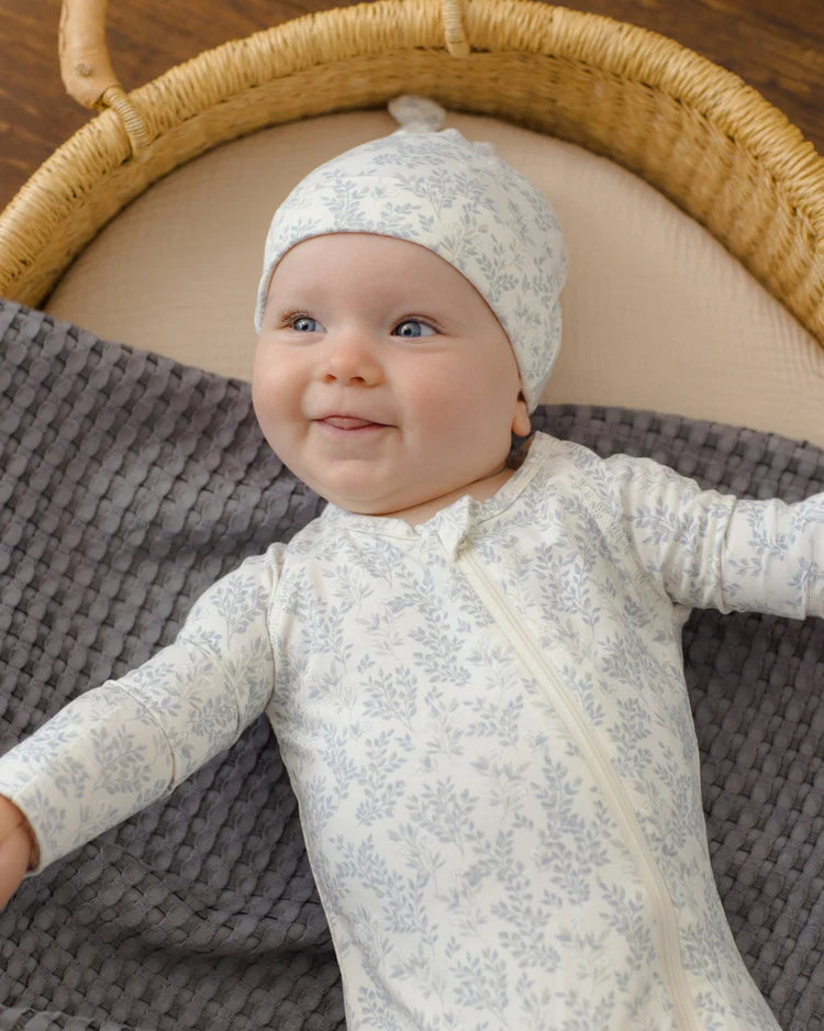 Quincy Mae Bamboo Zip Footie, Cloud Floral