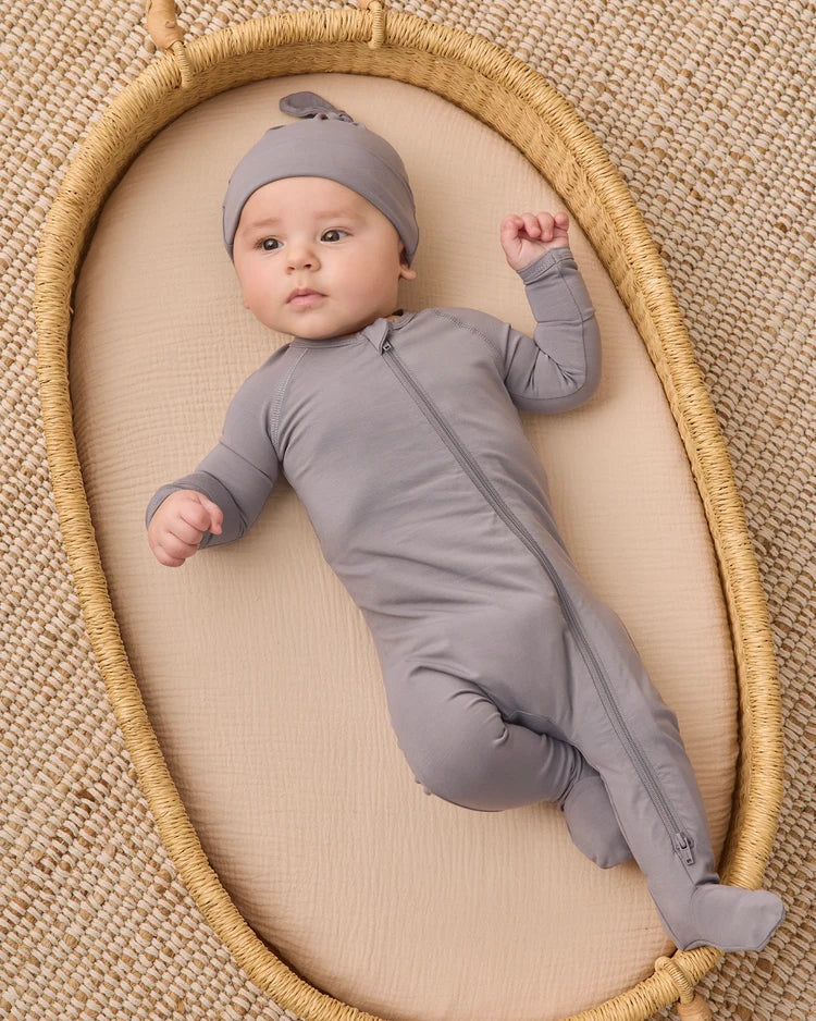 Quincy Mae Bamboo Zip Footie, Slate