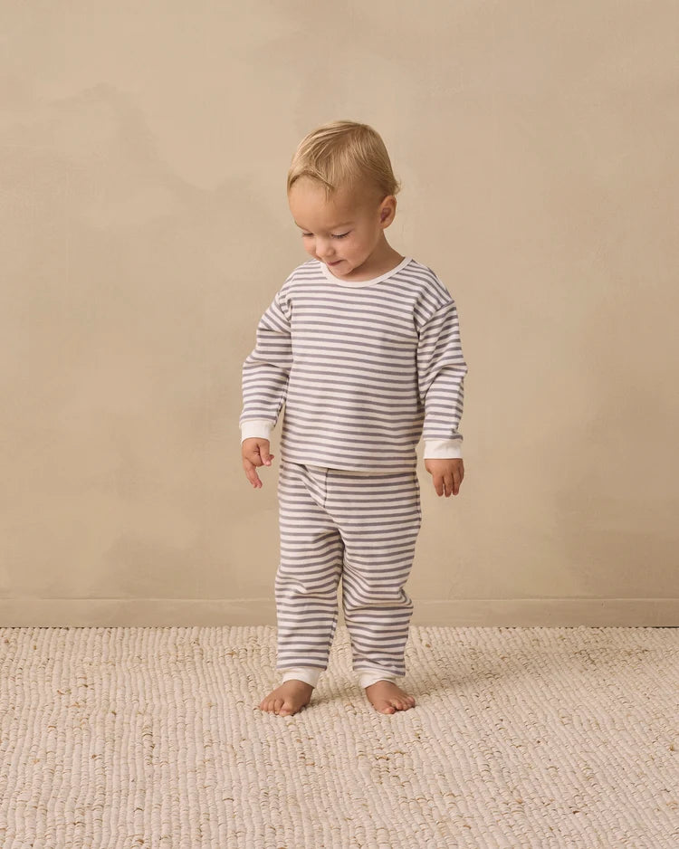 Quincy Mae Cozy Set, Slate Stripe