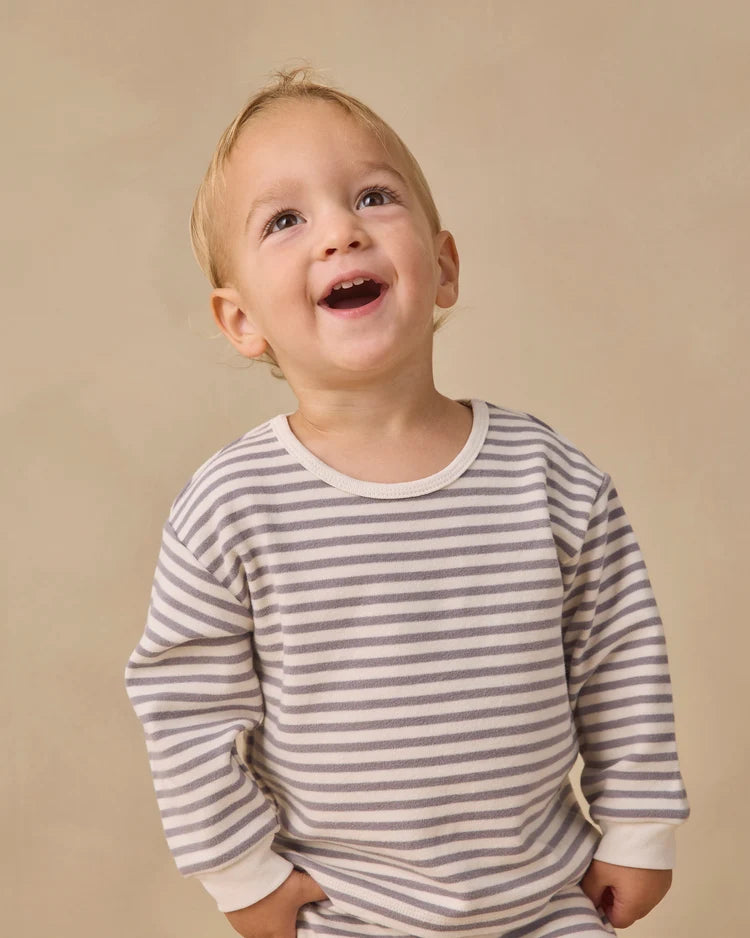 Quincy Mae Cozy Set, Slate Stripe